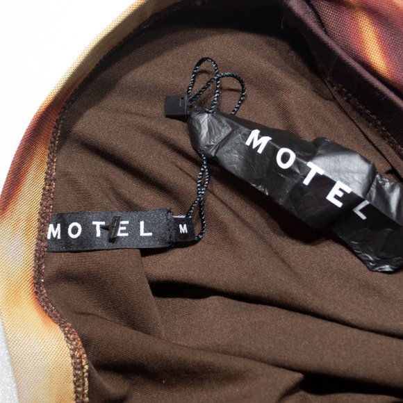 NEW Motel Rocks Mesh Mini Skirt Juniors Medium M Brown Y2K Vibes Casual EE12X - Picture 4 of 5